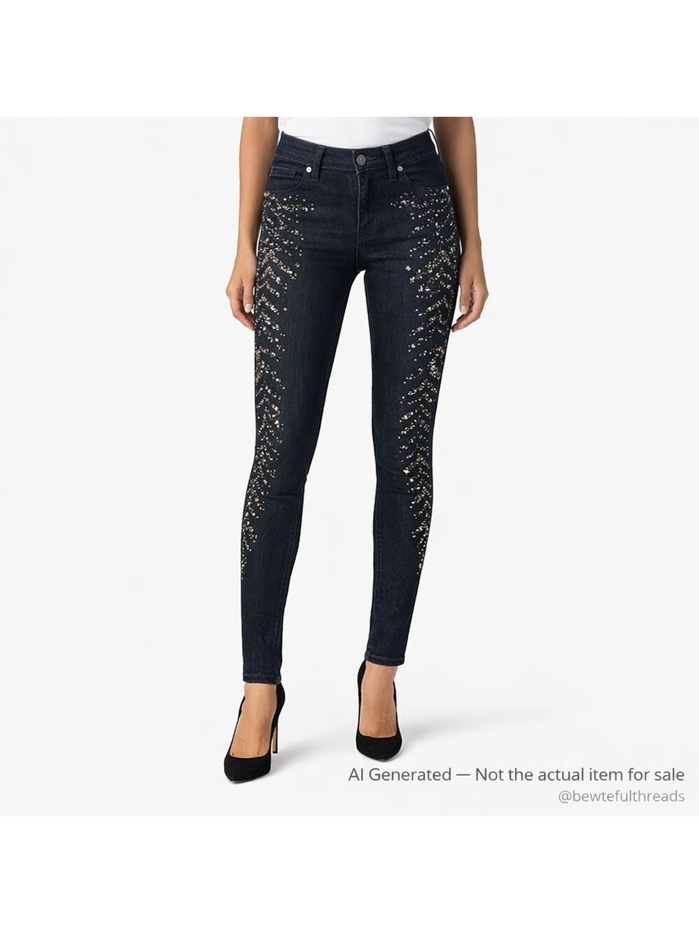 Miss Me 28 Dark Wash Sequin Skinny Jeans Y2K Western Glam Rock
